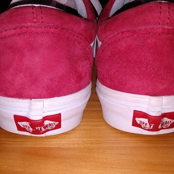Vans Burgundy Red Suede Off the Wall Sneakers, Men's Sz 6/Woman's Sz 7.5 - Picture 4 of 12